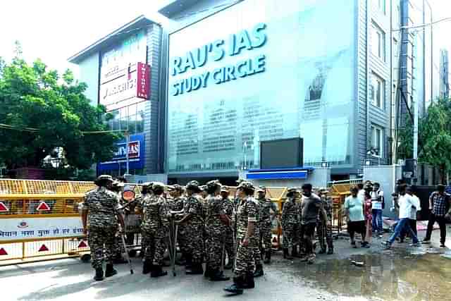 Flooding outside Rau's IAS study circle